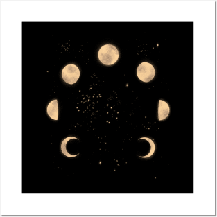 Moon Cycle Lunar Phases Astrology Design Posters and Art